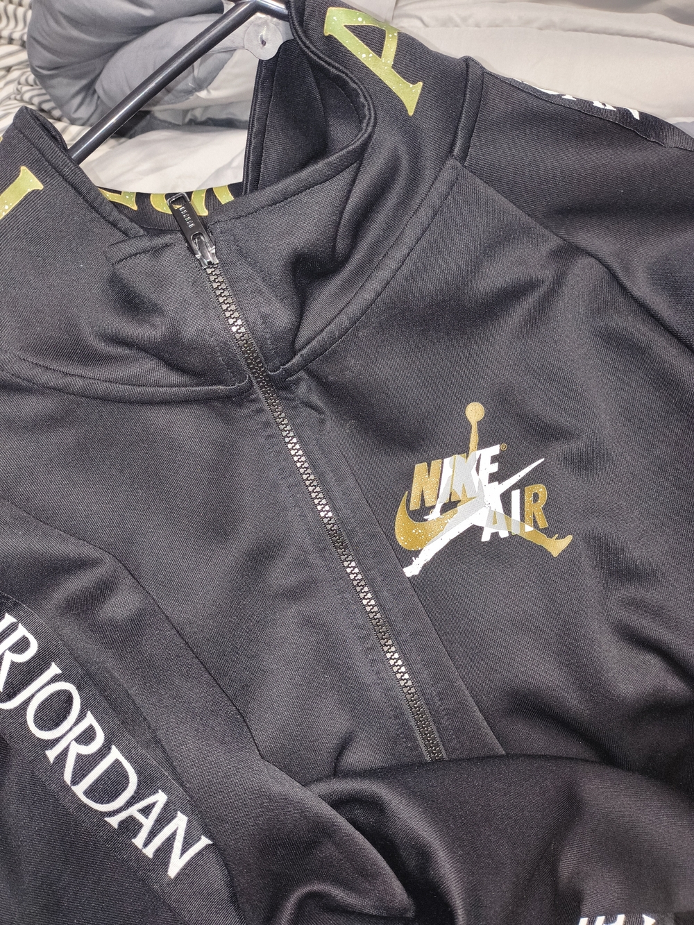 Nike Black & Gold Kids' Zip-Up Jordan Logo Jacket